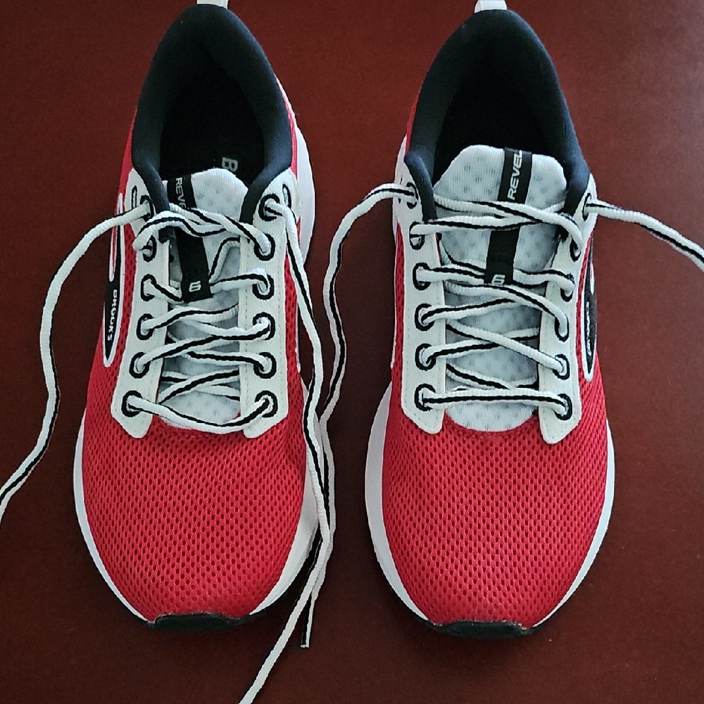 Brooks Red and Black Athletic Shoes